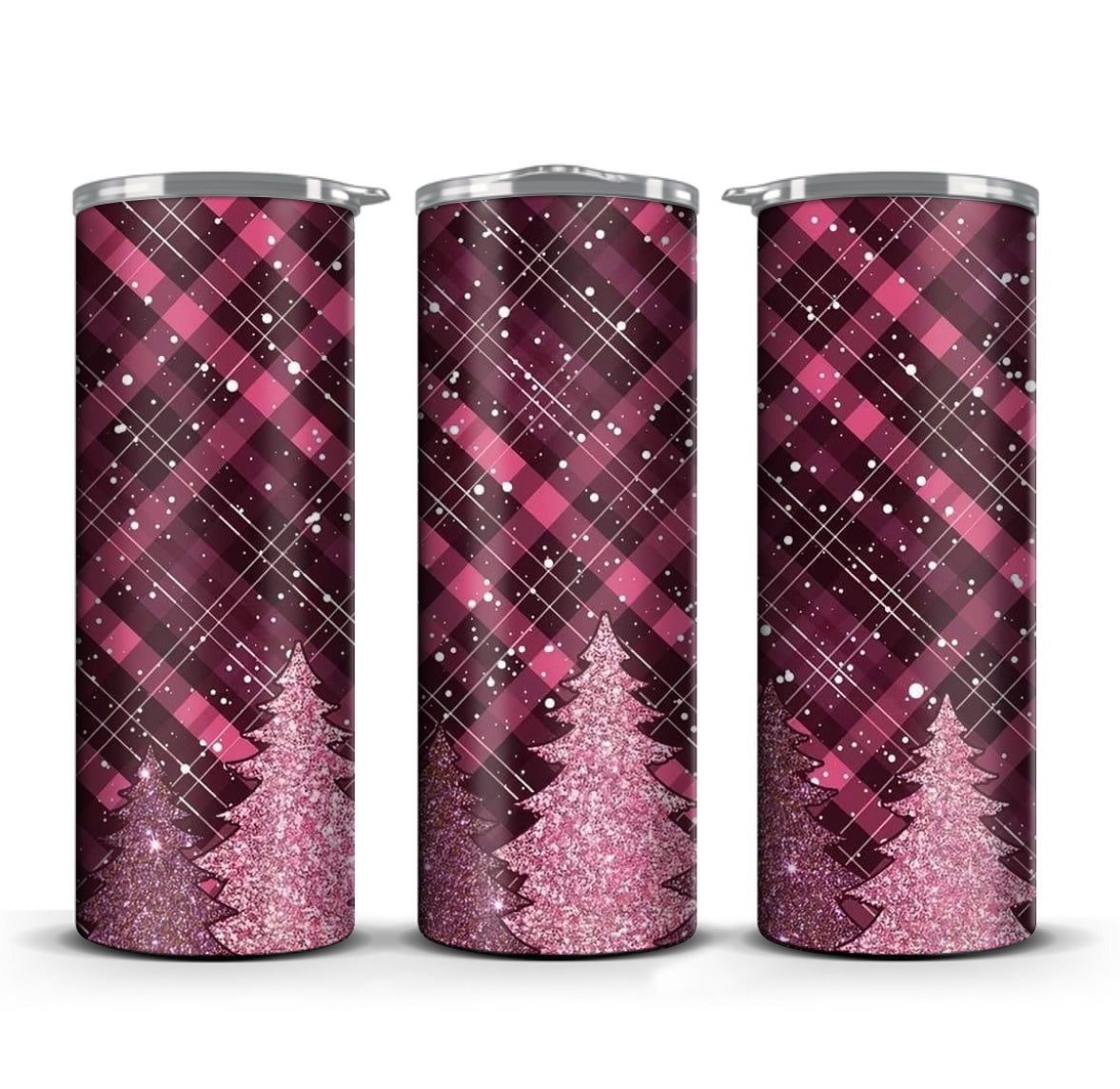 Plaid & Pink Christmas trees