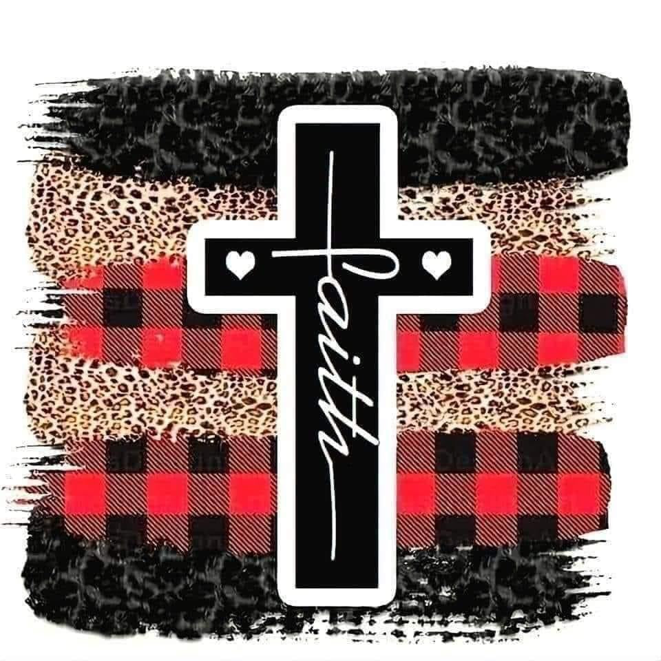 Plaid leopard faith cross tumbler